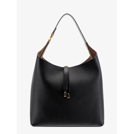 Leather shoulder bag wih iconic metal detail