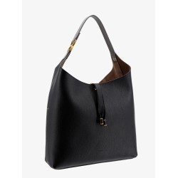 Leather shoulder bag wih iconic metal detail