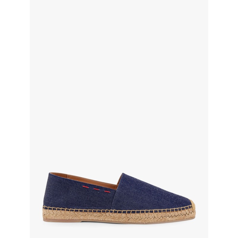 Denim espadrillas with lateral stitching