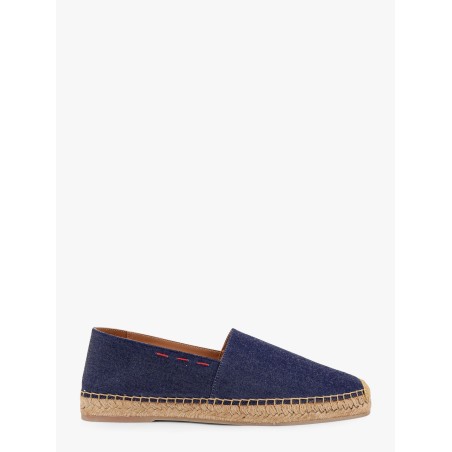 Denim espadrillas with lateral stitching