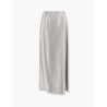 Silk long skirt with deep slit
