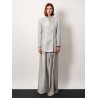 Silk long skirt with deep slit