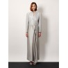 Silk long skirt with deep slit