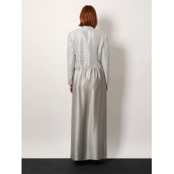 Silk long skirt with deep slit