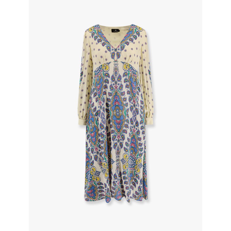 Viscose dress with multicolor print