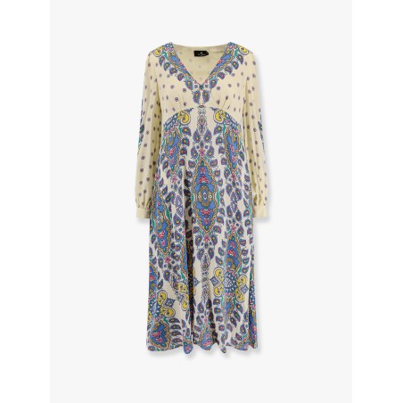Viscose dress with multicolor print