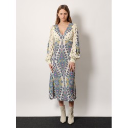 Viscose dress with multicolor print