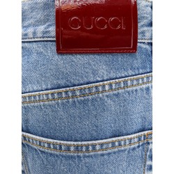 Boyfriend jeans with gucci rosso ancora tag