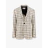 Virgin wool blazer with madras motif