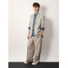 Virgin wool blazer with madras motif