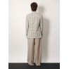 Virgin wool blazer with madras motif