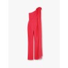 Taki illusion stretch jersey jumpsuit with voile detail