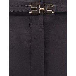 Tuxedo trouser with belt and enamelled detail