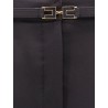 Tuxedo trouser with belt and enamelled detail