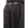 Tuxedo trouser with belt and enamelled detail