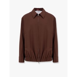 Wool jacket with pointed collar