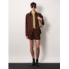 Wool jacket with pointed collar