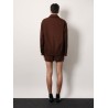 Wool jacket with pointed collar