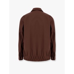 Wool jacket with pointed collar