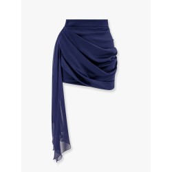Viscose mini skirt with silk insert