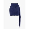 Viscose mini skirt with silk insert