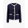 Cotton blend blazer with bouclé effect