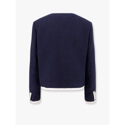 Cotton blend blazer with bouclé effect