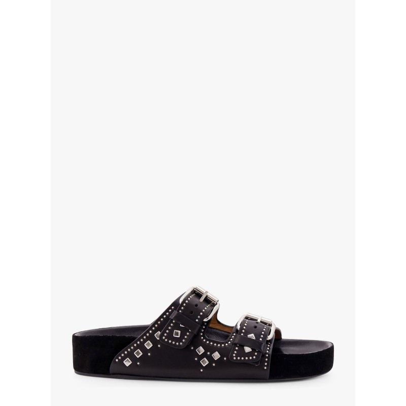 Leather sandals with all-over stud detail