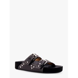 Leather sandals with all-over stud detail