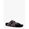 Leather sandals with all-over stud detail