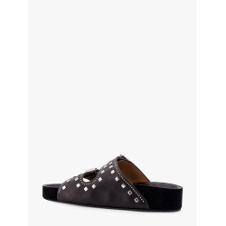 Leather sandals with all-over stud detail