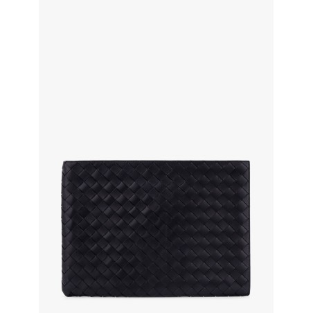 Woven leather pochette