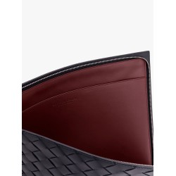 Woven leather pochette