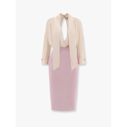 Viscose blend midi dress with detachable skirt