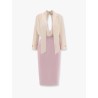 Viscose blend midi dress with detachable skirt
