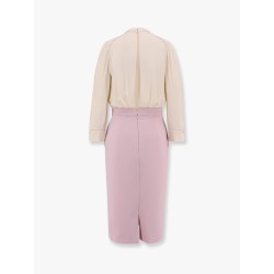 Viscose blend midi dress with detachable skirt