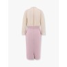 Viscose blend midi dress with detachable skirt
