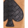Cashmere cardigan with intrecciato iconic motif leather  details