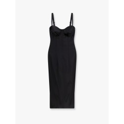 Satin dress with bustier detail