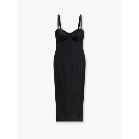 Satin dress with bustier detail