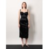 Satin dress with bustier detail