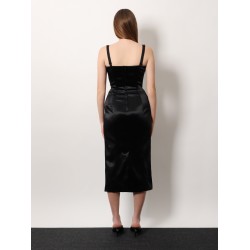 Satin dress with bustier detail