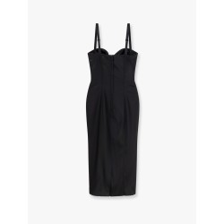 Satin dress with bustier detail