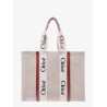 Linen shoulder bag with logo print. this bag is made with lower environmental impact material