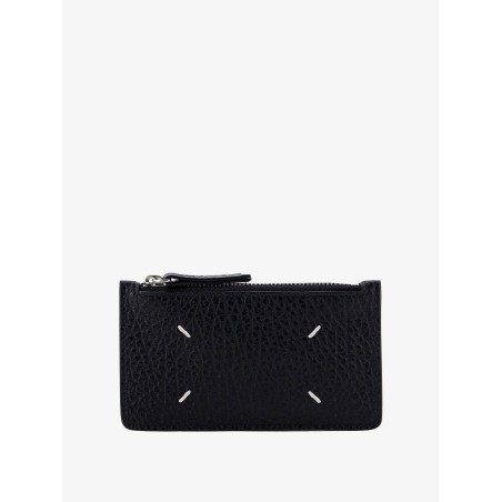 Textured leather card holder