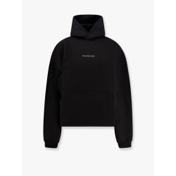 Cropped cotton sweatshirt with rhinestones logo