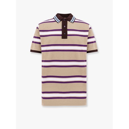 Striped cotton polo shirt