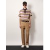 Striped cotton polo shirt