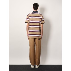 Striped cotton polo shirt