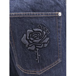 Cotton jeans with back floral print
